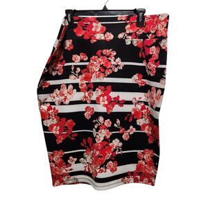 Thali Sodi Pencil Skirt Women SZ XXL Cherry Blossom Stretch Mid Rise Knee Length